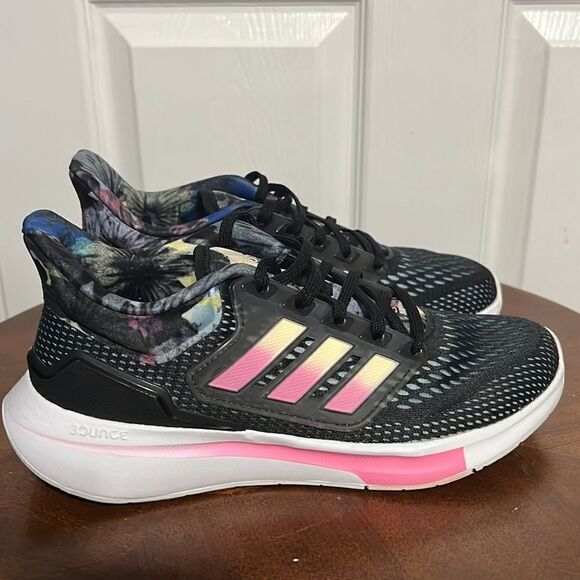 🔥🔥 ADIDAS EQ21 RUN “Bounce” Floral Print Running Shoes - PERFECT - Women Sz 7 - Picture 5 of 10